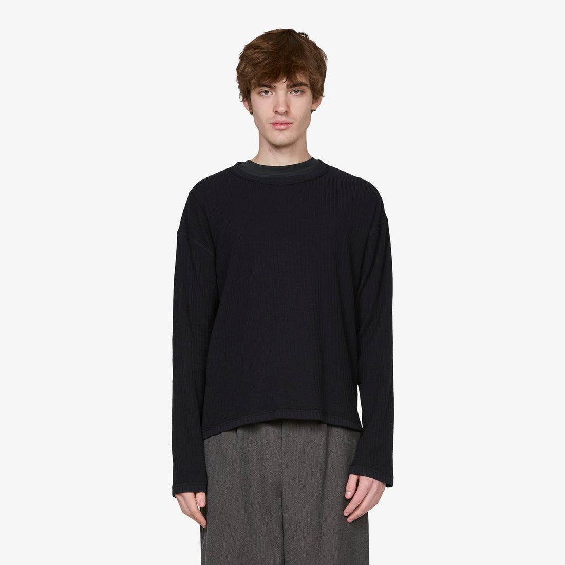 Reverse Rib Sweater Black Jumpers