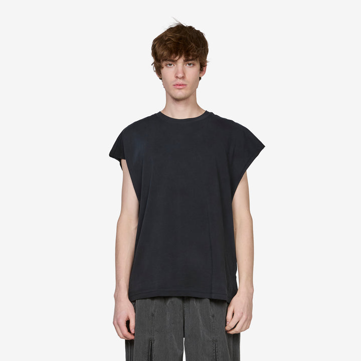 Essentials Cutoff Tank Black Front