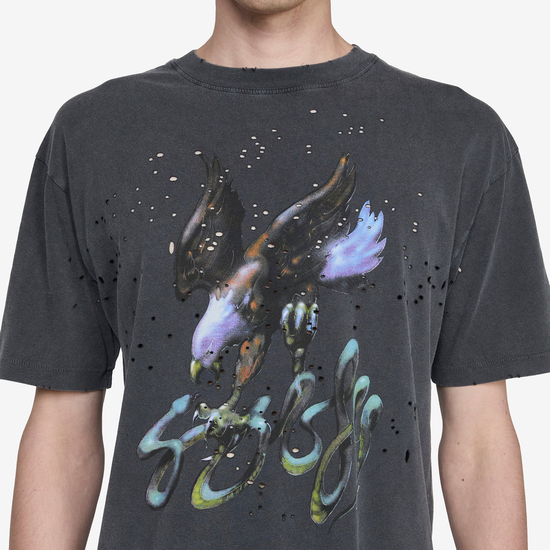 MothTech™ T-Shirt Aged Black Eagle Tees