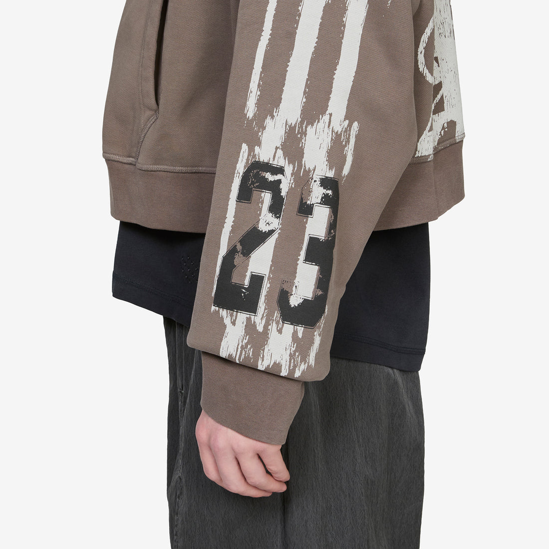 Fleece Cropped Full-Zip Graphic Hoodie Cave Stone Jumpers
