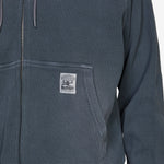 Faded Waffle Zip-Thru Hood Washed Black
