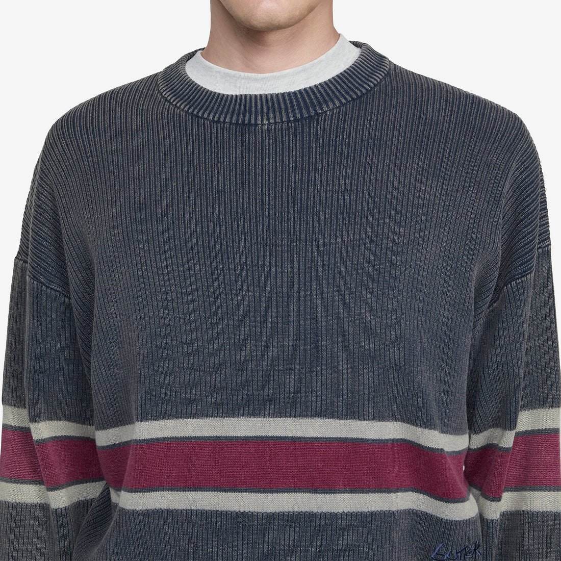 Break Knit Sweater Washed Navy Jumpers