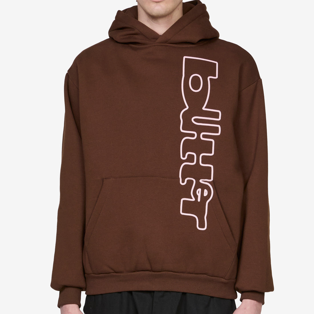 Warped Pullover Hood Dark Brown Jumpers