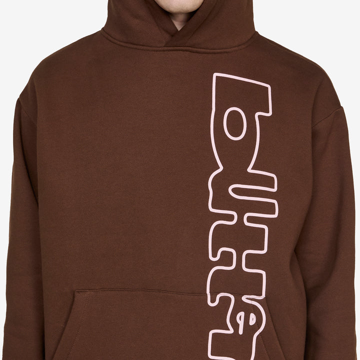 Warped Pullover Hood Dark Brown