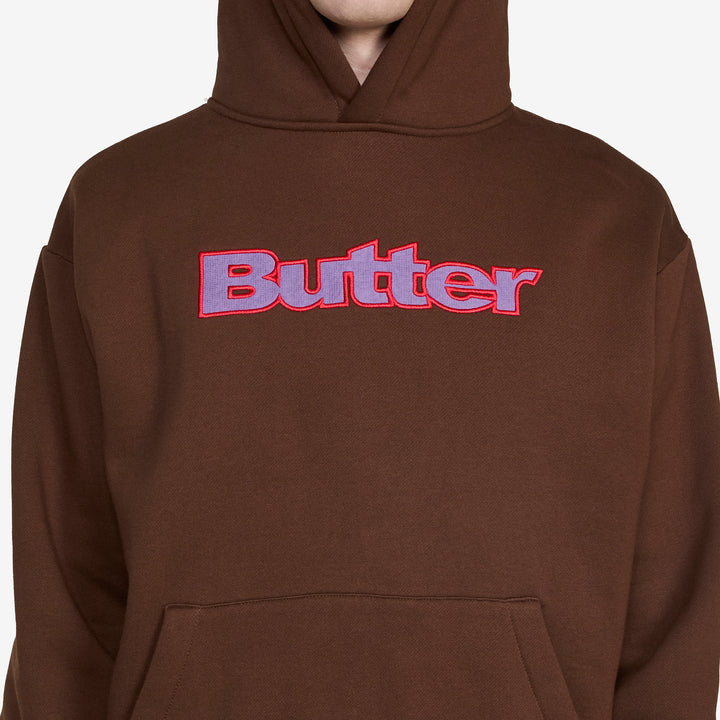 Ripstop Logo Applique Pullover Hood Dark Brown