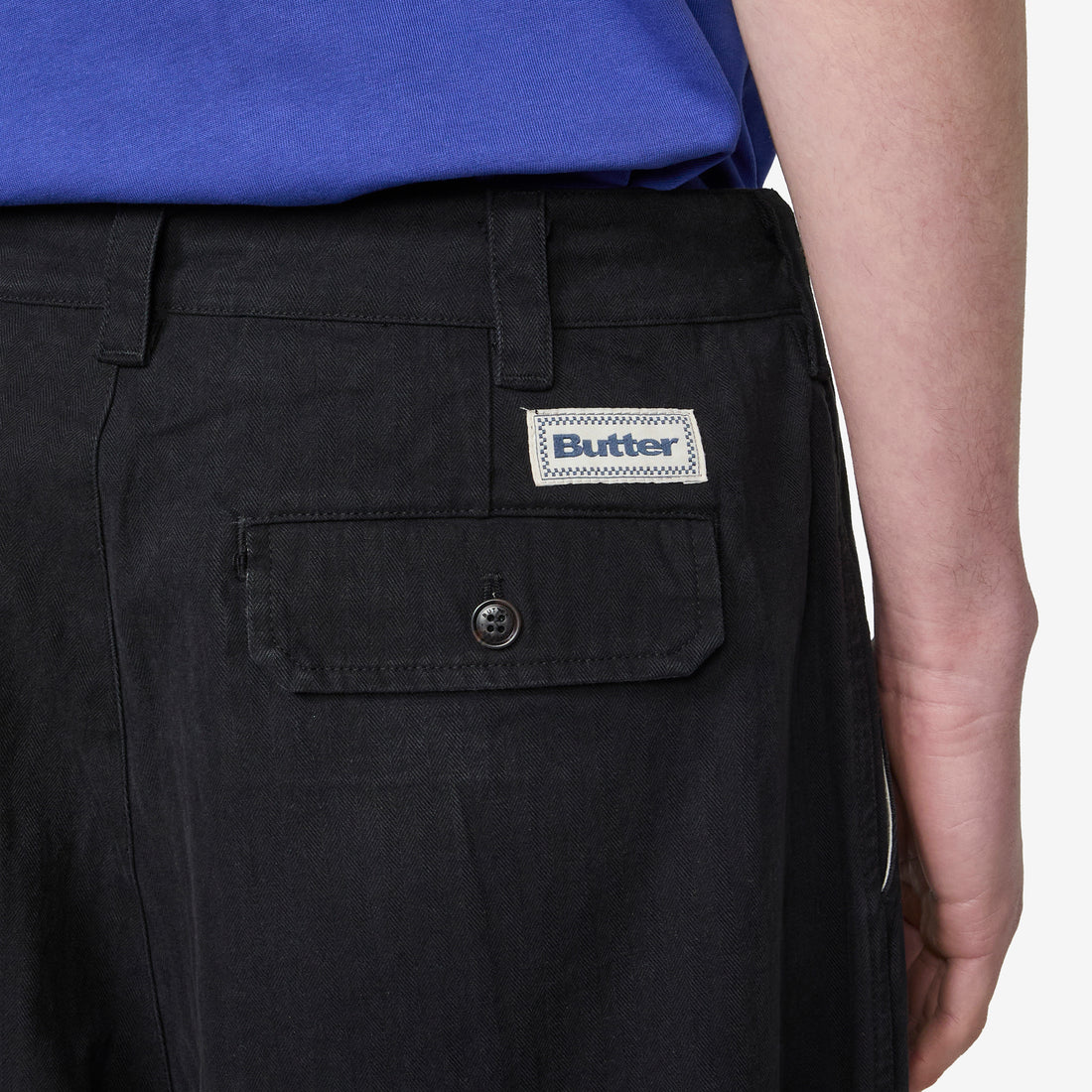 Pleated Shorts Washed Black Shorts