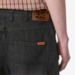 Baggy Denim Shorts Slub Black