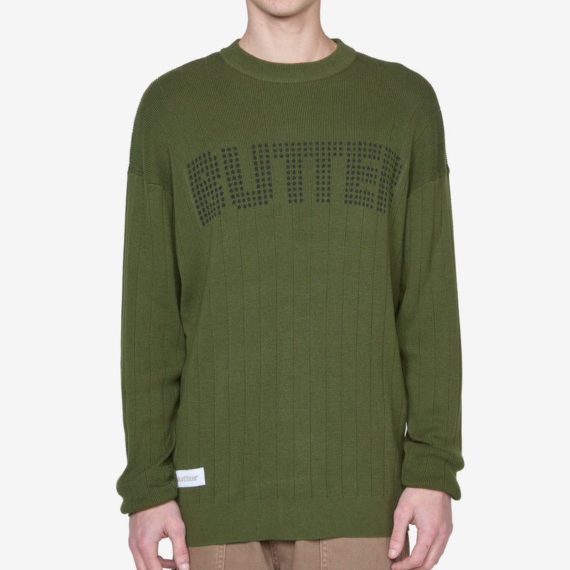 Stars Ribbed Knitted Sweater Foliage Jumpers