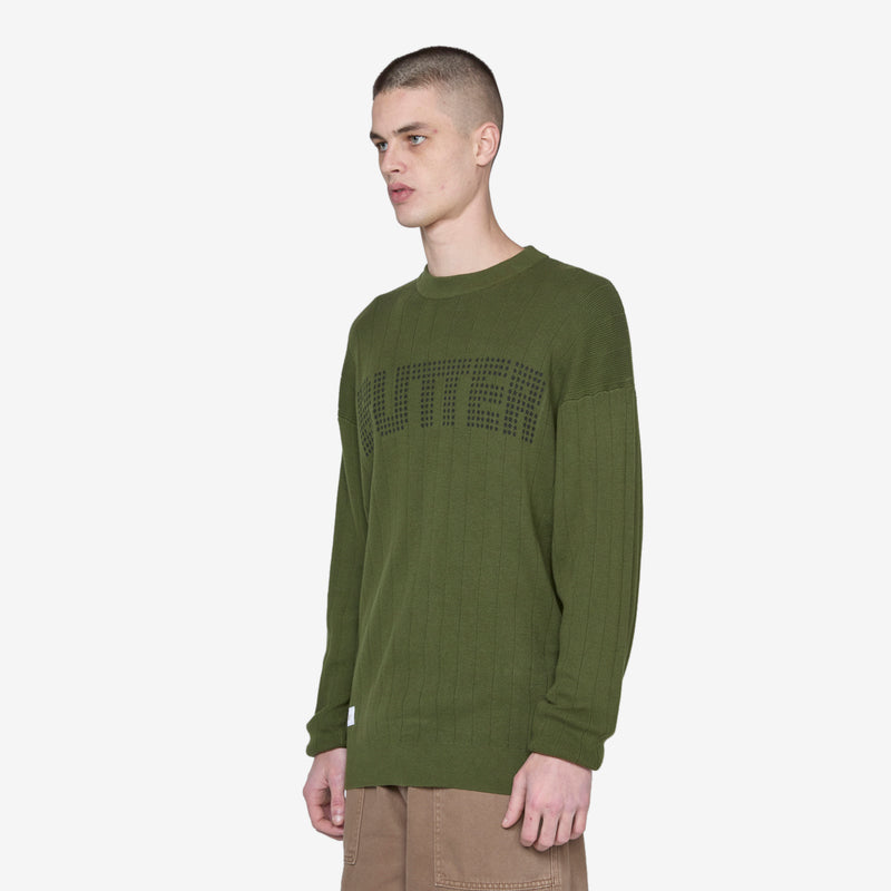 Stars Ribbed Knitted Sweater Foliage Jumpers