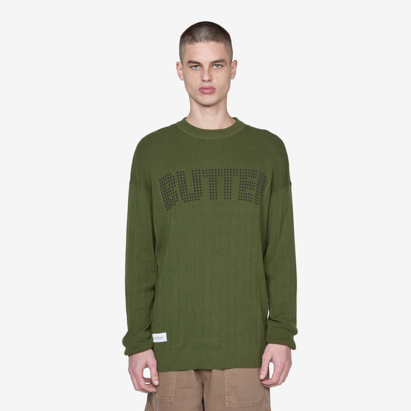 Stars Ribbed Knitted Sweater Foliage Jumpers
