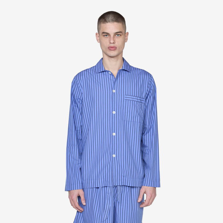 Cotton Poplin Pyjama Shirt Boro Stripes Front
