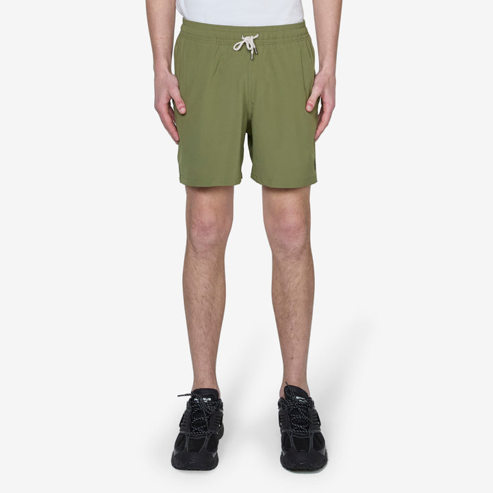 5.75-Inch Traveler Classic Swim Trunk Tree Green Front