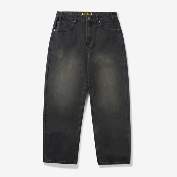 Racer Denim Jeans Faded Black Pants