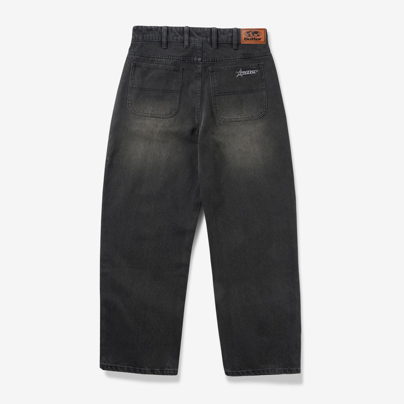Racer Denim Jeans Faded Black Pants