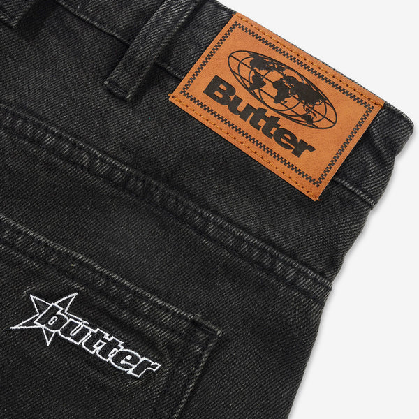 Racer Denim Jeans Faded Black Pants