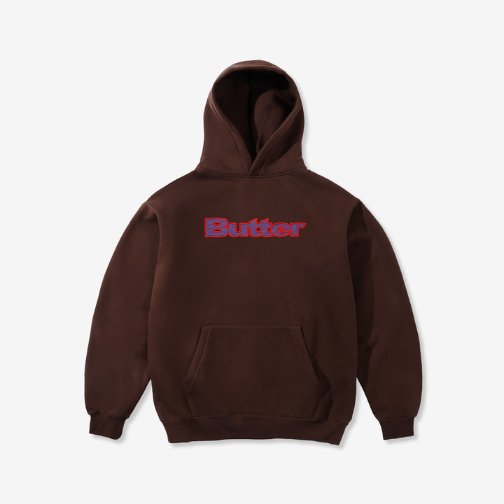 Ripstop Logo Applique Pullover Hood Dark Brown Front