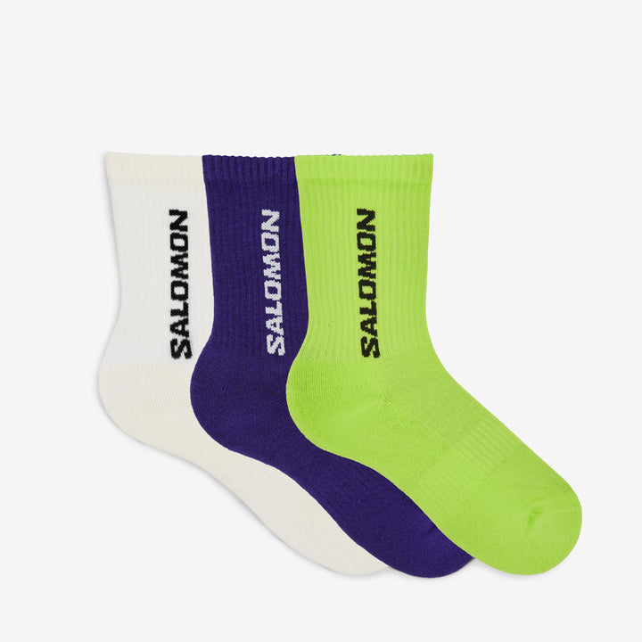Everyday Crew 3-Pack Socks Vanilla Ice | Acid Lime | Deep Blue Front