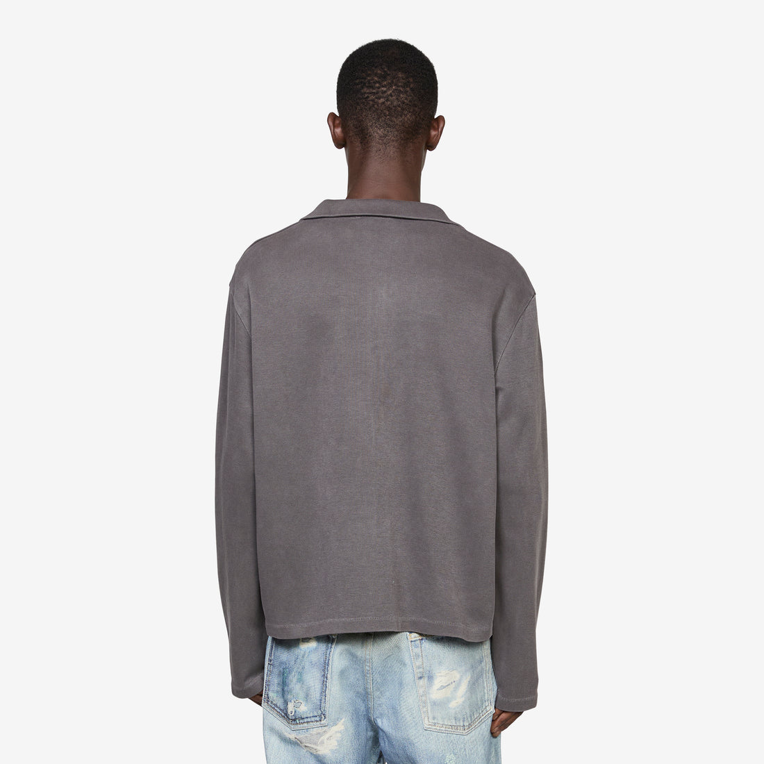 Shrunken Fullzip Worn Graphite Athletic Rib Jumpers