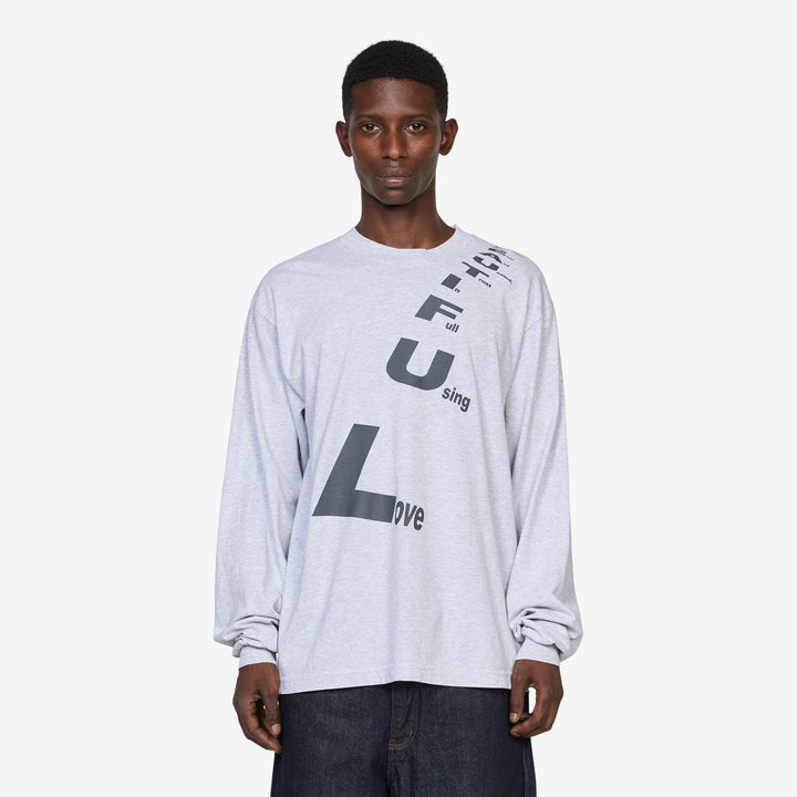 Poem Longsleeve T-Shirt Heather Grey Front