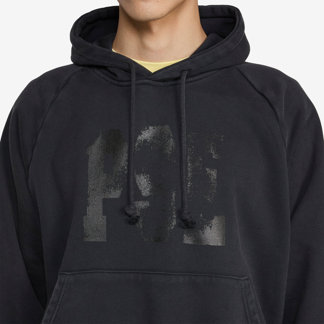 Raglan Drawstring Hoodie Vintage Black Jumpers
