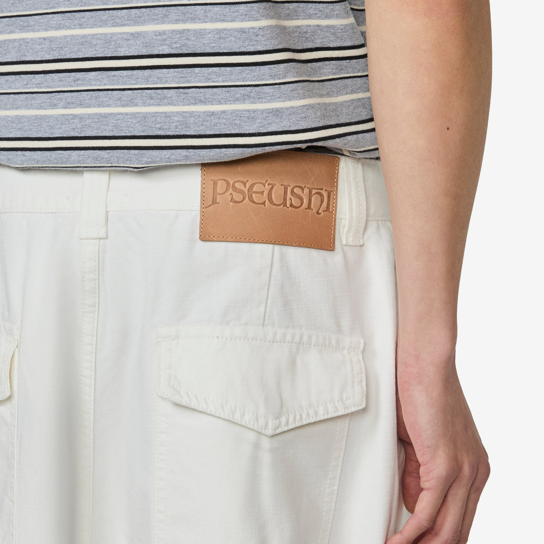 Cotton Ripstop Cargo Shorts Vintage White Shorts