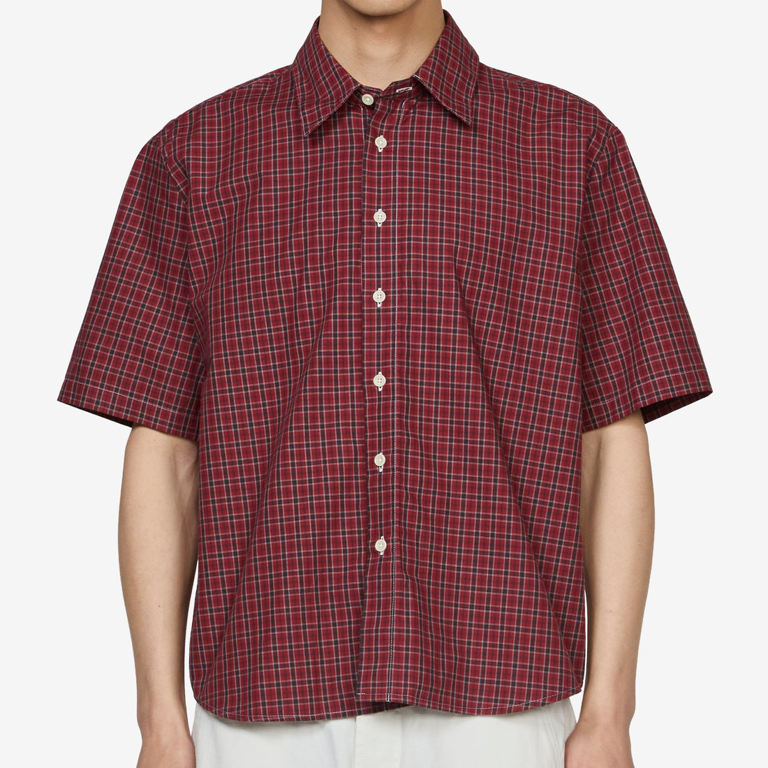 Short Sleeve Tartan Typewriter Shirt Red | Black | White Shirts