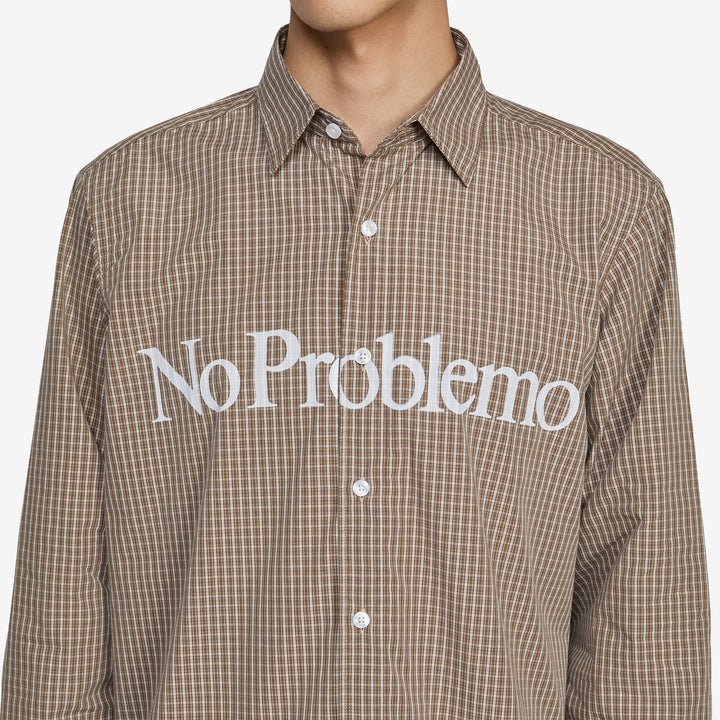 No Problemo Poplin Longsleeve Shirt Brown