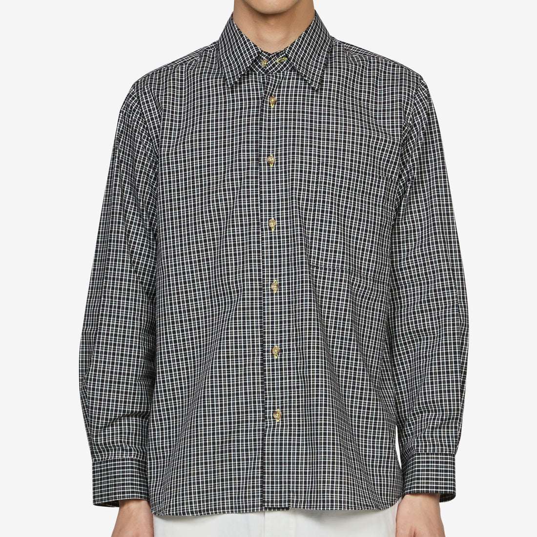 Longsleeve Black Plaid Shirt Black | White Shirts