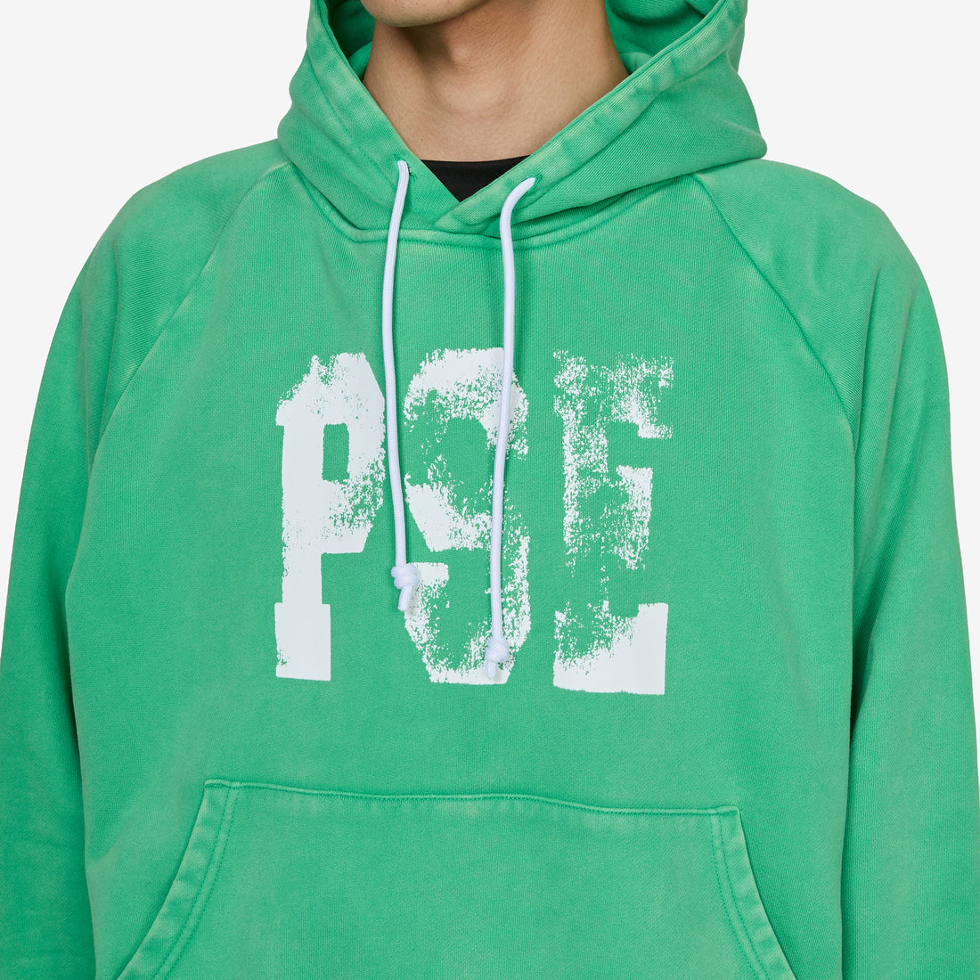 Raglan Drawstring Hoodie Vintage Green Jumpers