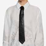 Tie Black Real Fake Leather