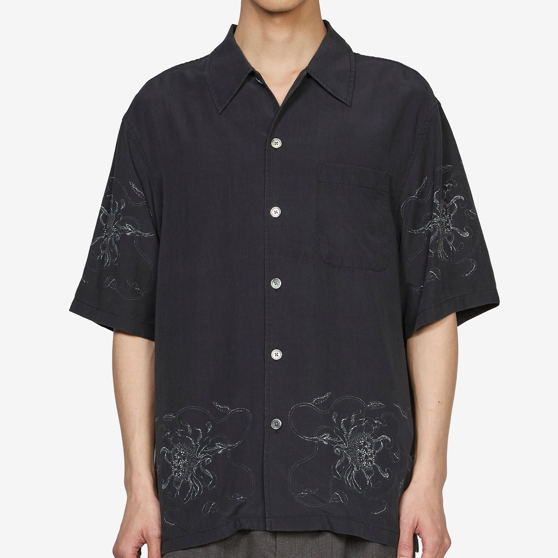 Every Shirt Short Sleeve Skull Vine Print Shirts