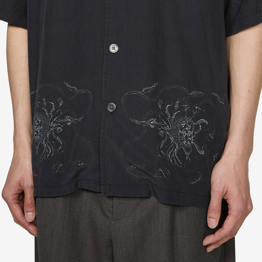 Every Shirt Short Sleeve Skull Vine Print Shirts
