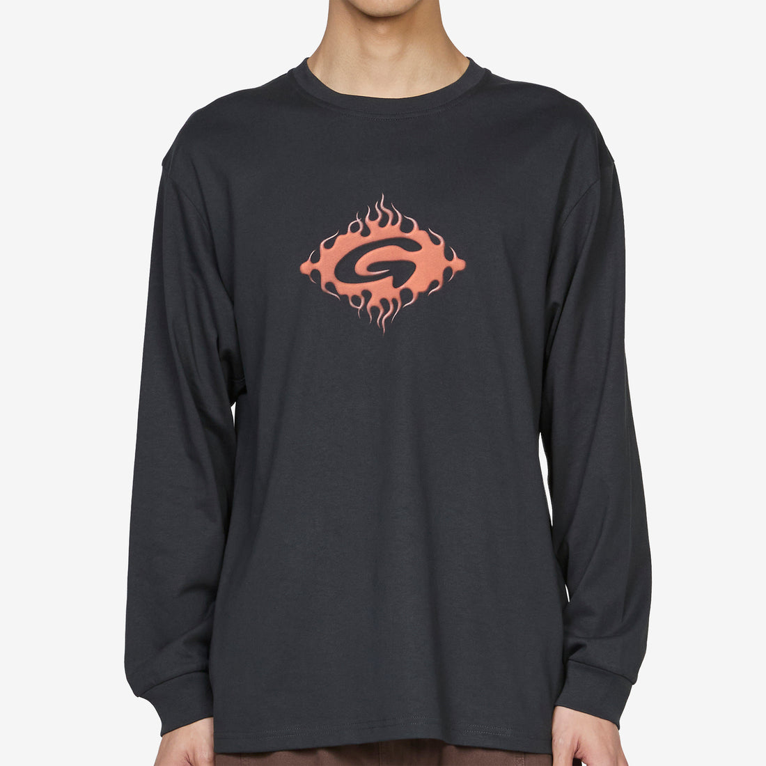 Flames Longsleeve T-Shirt Vintage Black Tees