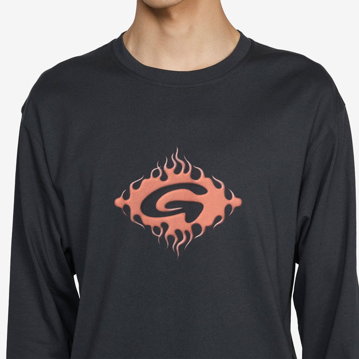 Flames Longsleeve T-Shirt Vintage Black