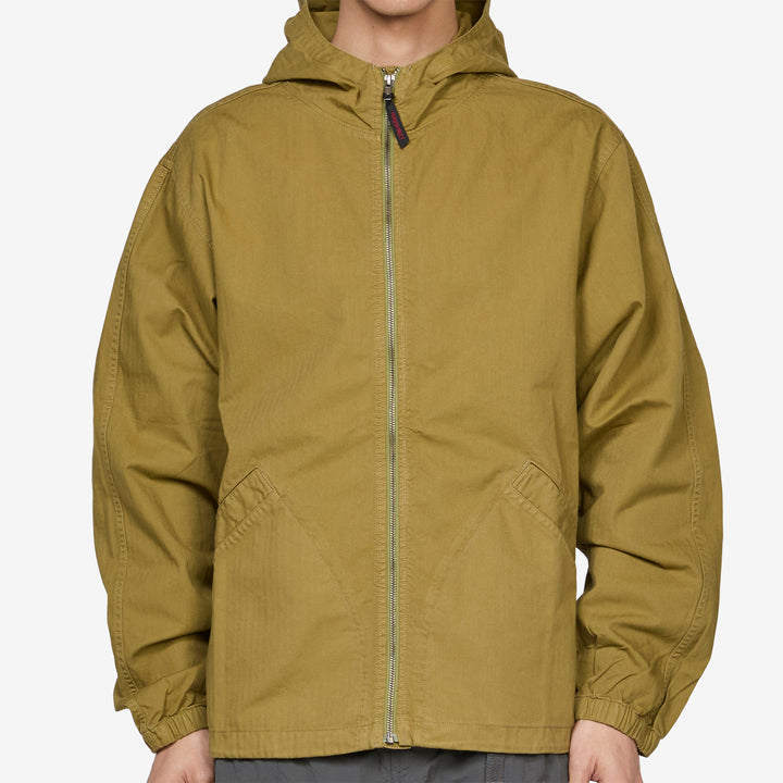 Herringbone Hooded Jacket Olive Drab