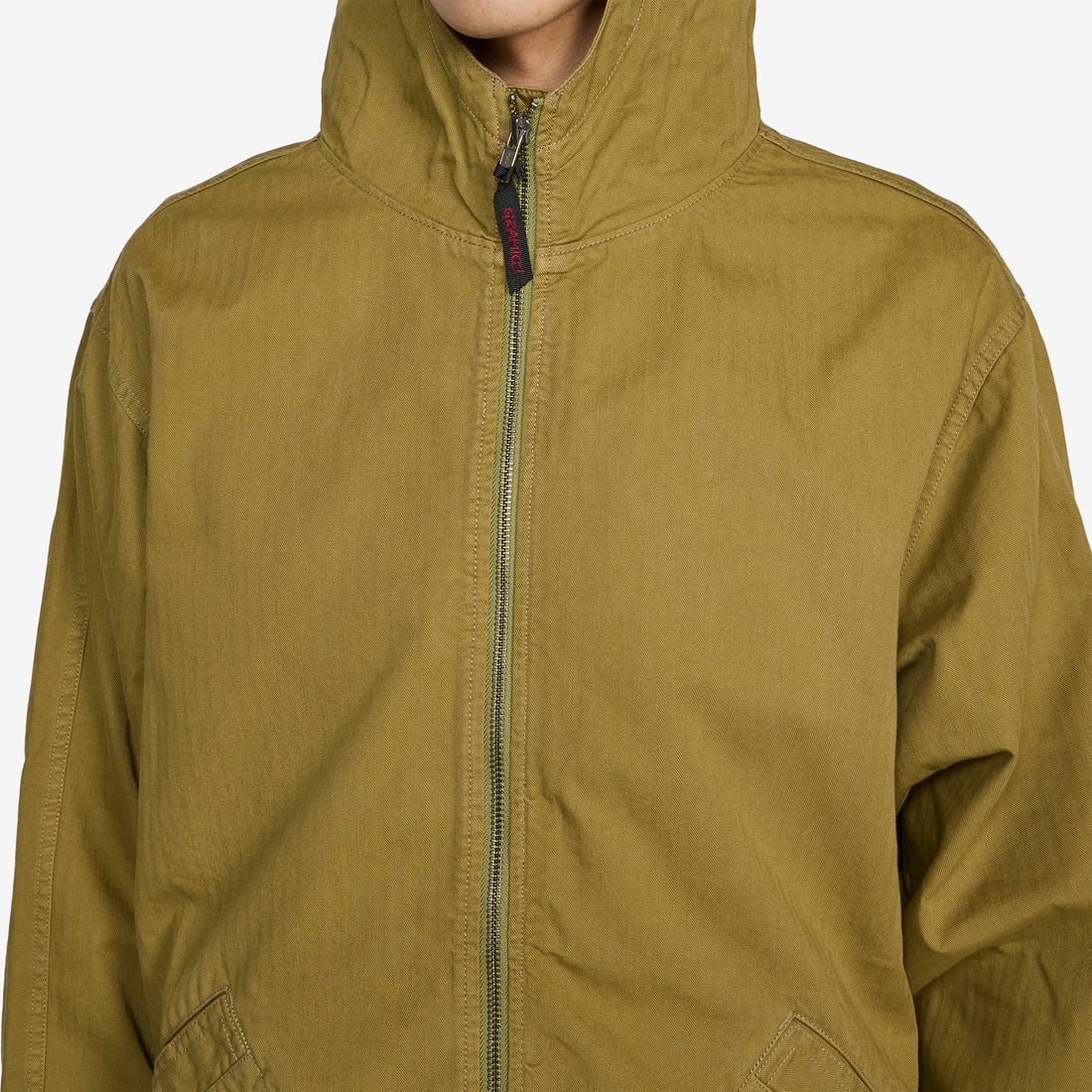 Herringbone Hooded Jacket Olive Drab Jackets