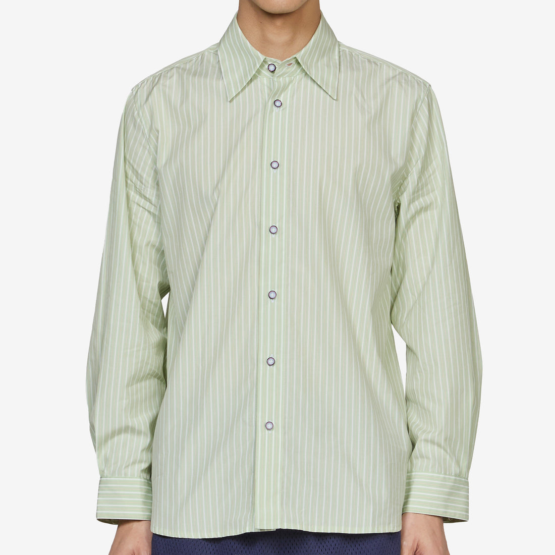Longsleeve Green Stripe Poplin Shirt Green | White | Yellow Shirts