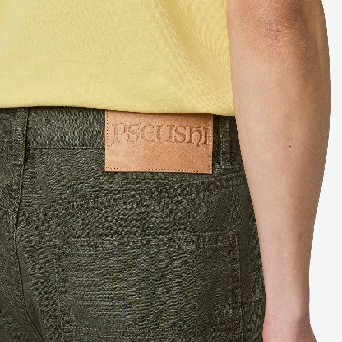 Loose Cut Cotton Ripstop Pants Washed Khaki Pants