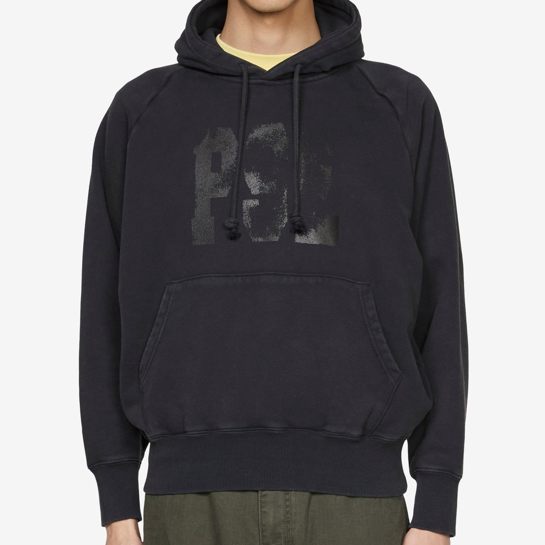 Raglan Drawstring Hoodie Vintage Black Jumpers