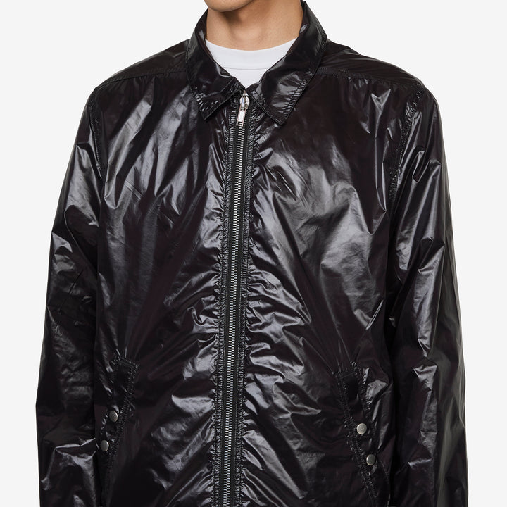 Zipfront Jacket Black Shiny Light Nylon