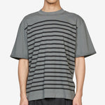 Overdye Stripe T-Shirt Carbon | Black