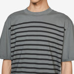 Overdye Stripe T-Shirt Carbon | Black