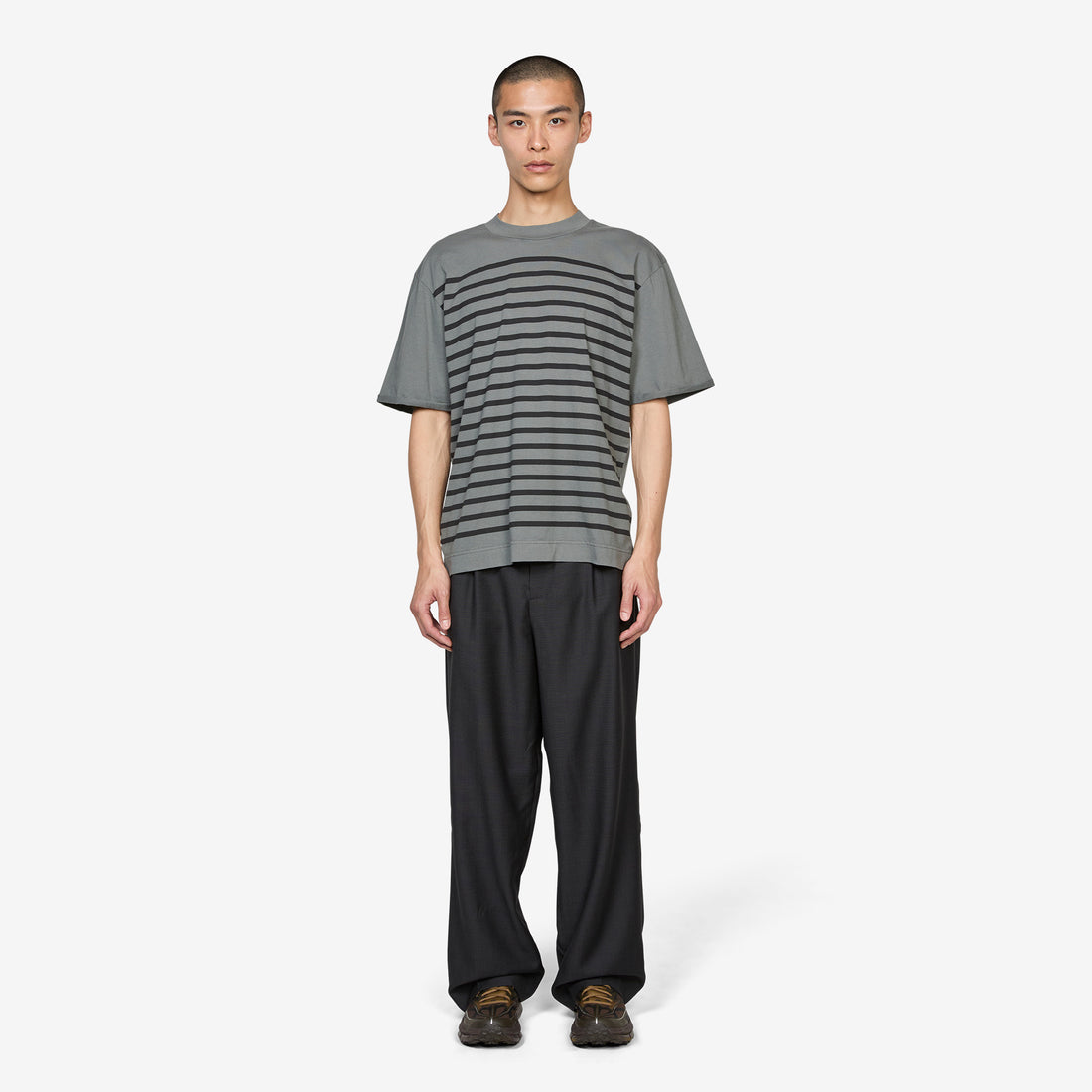 Overdye Stripe T-Shirt Carbon | Black Tees