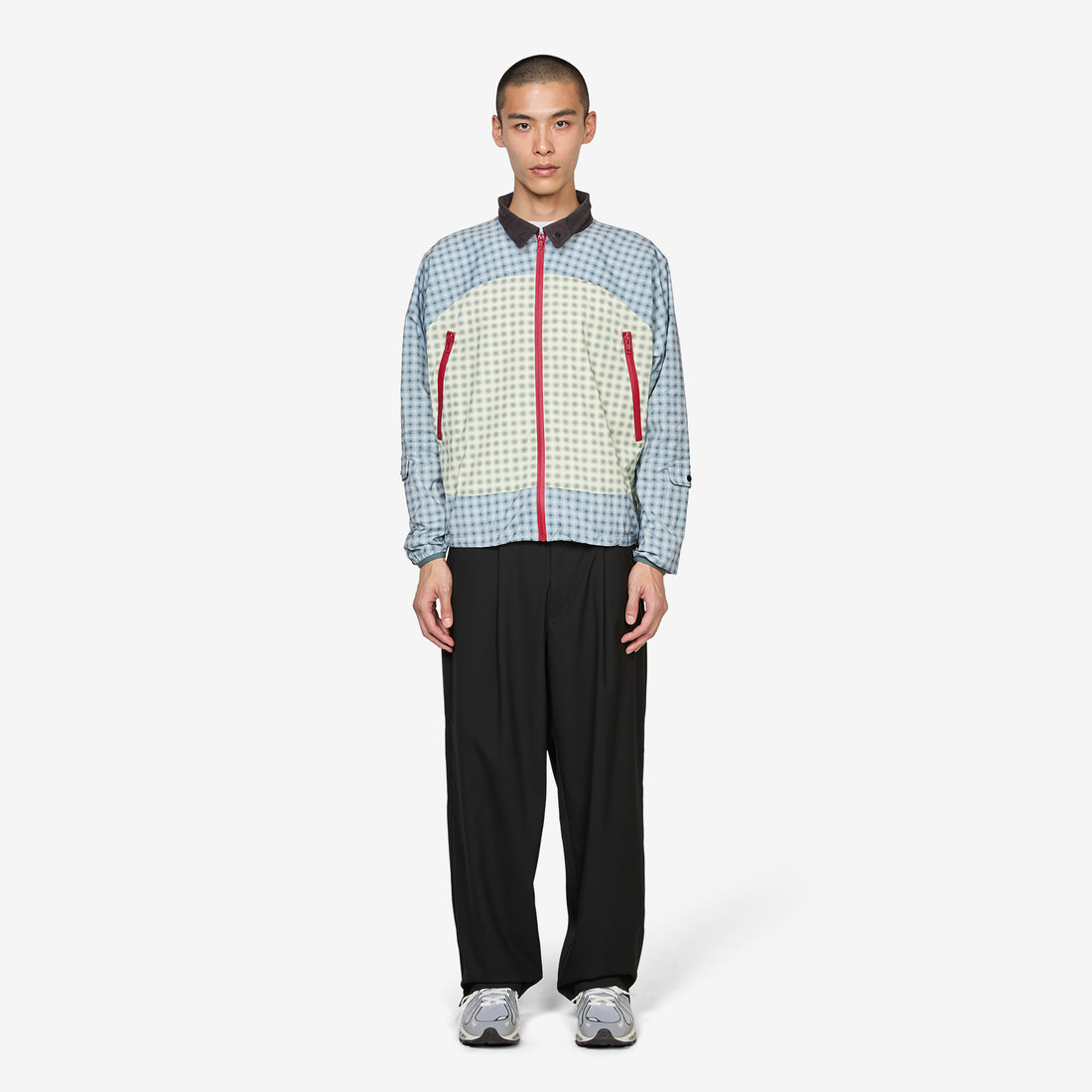 Double Plaid Windbreaker Jacket Multicolor Jackets