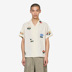 Embroidery Flowers Shirt Natural