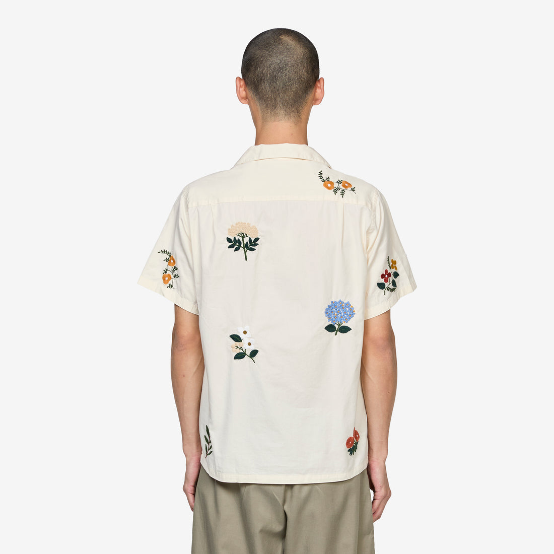 Embroidery Flowers Shirt Natural Shirts