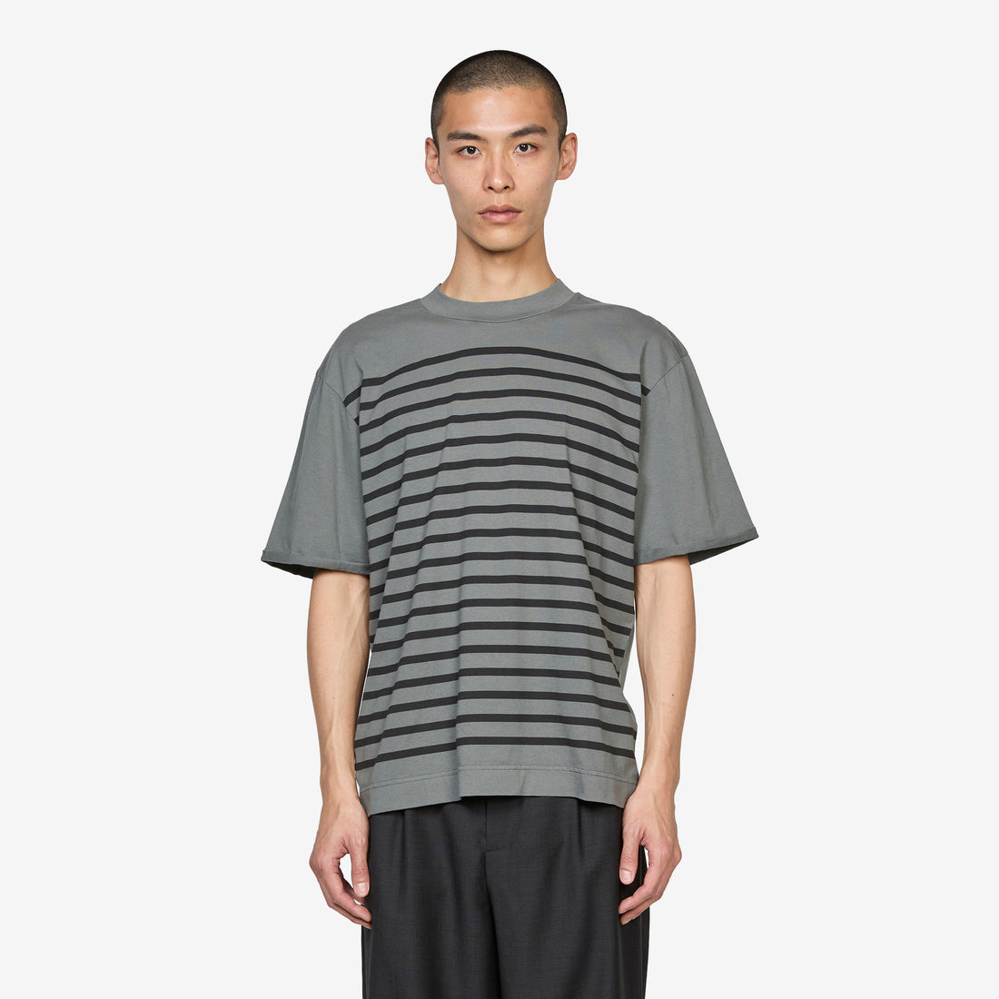 Overdye Stripe T-Shirt Carbon | Black Tees