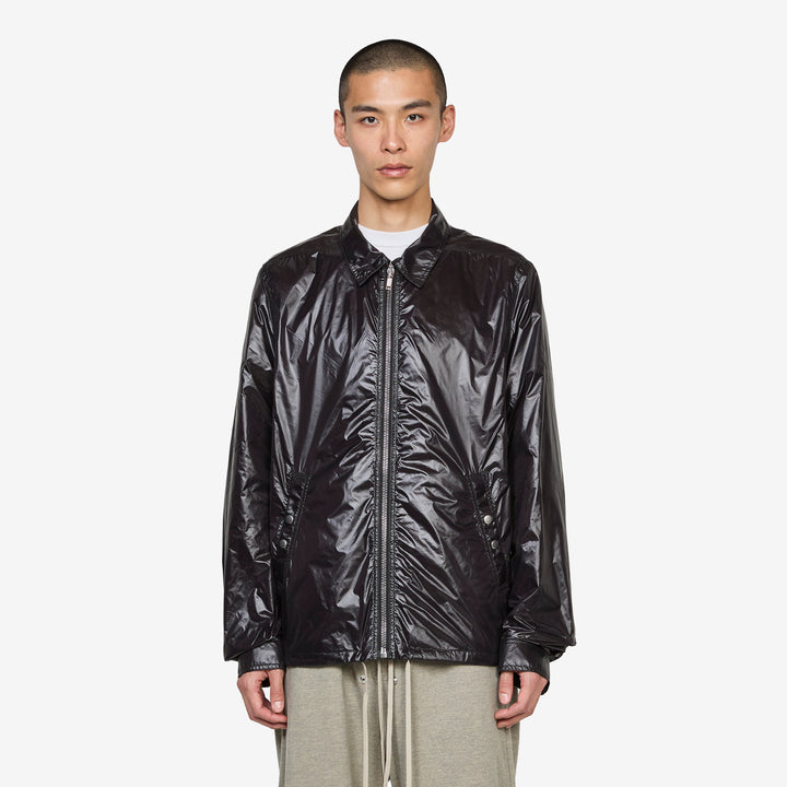 Zipfront Jacket Black Shiny Light Nylon Front