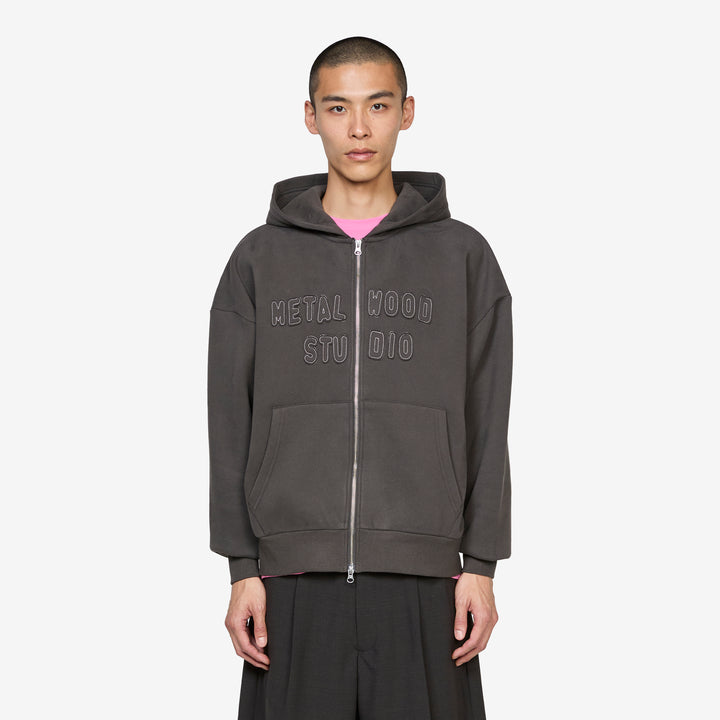 Cutie Zip Hooded Sweatshirt Tar Front