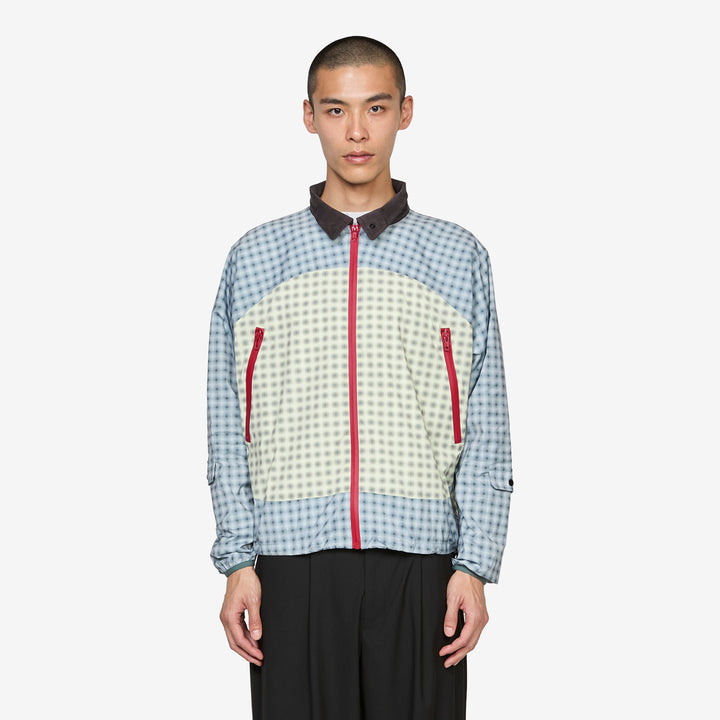 Double Plaid Windbreaker Jacket Multicolor Front